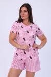 Женская пижама с шортами 24258 Розовый