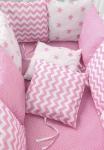 Бортик в кроватку для новорожденного (одеяло+12 подушек) Розовый