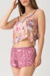 Женская пижама с шортами Hot Story Spring melody (топ + шорты) Розовый