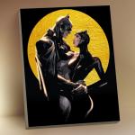Картина по номерам с поталью 40 ? 50 см «Бэтмен и Женщина Кошка» 13 цветов