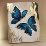 Картина по номерам с поталью 40 ? 50 см «Синие бабочки» 13 цветов