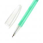 Набор канцелярский 10 предметов (Пенал-тубус 65 х 210 мм, ручки 4 штуки цвет синий , линейка 15 см, точилка, карандаш 2 штуки, текстовыделитель), бирюзовый