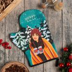 Варежка-прихватка "Winter holiday" 20х28 см, саржа, 100% хлопок, ватин 250 г/м2