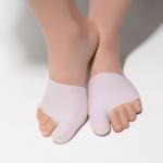 Корректоры-разделители для пальцев ног, на манжете, с защитой большого пальца, силиконовые, 11,5 * 9 см, пара, цвет белый