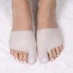 Корректоры-разделители для пальцев ног, на манжете, с защитой большого пальца, силиконовые, 11,5 * 9 см, пара, цвет белый