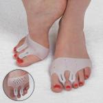 Корректоры-разделители для пальцев ног, на манжете, дышашие, 2 разделителя, силиконовые, 8 * 7 см, пара, цвет белый