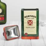 Коробка жестяная в форме бутылки под крепкий алкоголь «Мужчина»