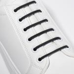 Набор шнурков для обуви, 10 шт, силиконовые, круглые, d = 3 мм, 4 см, цвет чёрный