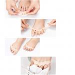Корректоры-разделители для пальцев ног, 4 разделителя, силиконовые, 8 * 3 см, пара, цвет белый