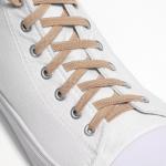 Шнурки для обуви, пара, плоские, с фиксатором, эластичные, d = 6 мм, 100 см, цвет бежевый