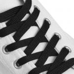 Шнурки для обуви, пара, плоские, 8 мм, 120 см, цвет чёрный