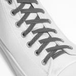 Шнурки для обуви, пара, плоские, с фиксатором, эластичные, d = 6 мм, 100 см, цвет серый