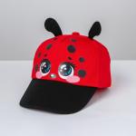 Кепка детская "Божья коровка" с усиками, р-р. 52-54 см, 5-7 лет