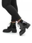 04-CQ109-2 BLACK Ботинки демисезонные женские (натуральная кожа, байка) размер 36