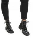 04-CQ109-2 BLACK Ботинки демисезонные женские (натуральная кожа, байка) размер 36