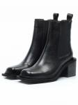 01-E21B-1A BLACK Ботинки демисезонные женские (натуральная кожа, байка) размер 35