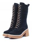 04-DMD-M7083 BLACK Ботинки зимние женские (натуральная замша, натуральный мех) размер 36