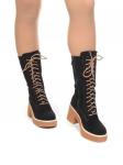 04-DMD-M7083 BLACK Ботинки зимние женские (натуральная замша, натуральный мех) размер 36
