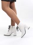 01-B087B-360D WHITE Ботинки демисезонные женские (натуральная кожа, байка) размер 38