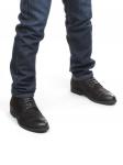2073 BLACK Ботинки зимние мужские (натуральная кожа, нубук, натуральный мех) размер 40