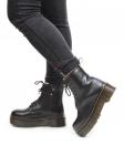 04-MB6022-1 BLACK Ботинки зимние женские (натуральная кожа, натуральный мех) размер 39