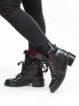 01-H001-3637-N380K BLACK Ботинки демисезонные женские (натуральная кожа, байка) размер 40