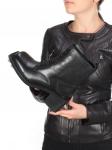 04-E21W-2A BLACK Ботинки зимние женские (натуральная кожа, натуральный мех) размер 38