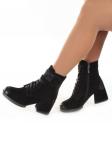 04-R135-1 BLACK Ботинки зимние женские (натуральная замша, натуральный мех) размер 39