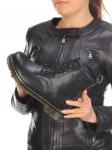 01-B6019-1 BLACK Ботинки демисезонные женские (натуральная кожа) размер 37