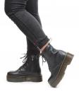 01-B6020-1 BLACK Ботинки демисезонные женские (натуральная кожа) размер 39