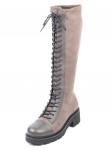 01-M06 GREY Ботинки демисезонные женские (натуральная кожа, велюр, байка) размер 36