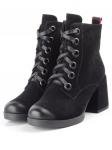 04-R180-1 BLACK Ботинки зимние женские (натуральная замша, натуральный мех) размер 35