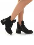 04-R181-1 BLACK Ботинки зимние женские (натуральная замша, натуральный мех) размер 36