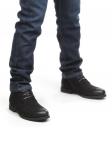 HM46-1 BLACK Ботинки зимние мужские (натуральная кожа, нубук, натуральный мех) размер 39