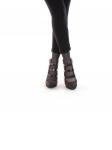 06-F655-61-4 BLACK/BROWN Туфли женские (натуральная замша) размер 35