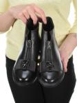 01-CA104-1 BLACK Ботинки женские (натуральная кожа, байка) размер 36