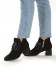 01-CGXM12-2R BLACK Ботинки женские (натуральная замша, байка) размер 35