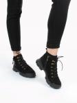 01-CMG03-4 BLACK Ботинки женские (натуральная замша, байка) размер 37