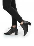 01-CP78-2 BLACK Ботинки демисезонные женские (натуральная кожа, байка) размер 38