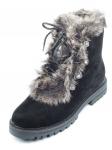 04-AH25-2 BLACK Ботинки зимние женские (натуральная замша, натуральный мех) размер 37