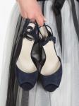 06-87U BLUE Туфли женские (натуральная замша) размер 38