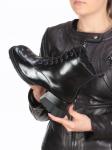 01-CYY11-1 BLACK Ботинки демисезонные женские (натуральная кожа, байка) размер 36