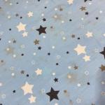 Плательная ткань сатин рисунок «Звезды» голубой