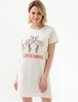 Сорочка женская Love Flamingo (белая)