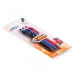 Набор гелевых цветных автоматических ручек 0,5 мм BEIFA "Студент", пластиковый корпус, 3 цвета: синий, черный, красный, с европодвесом