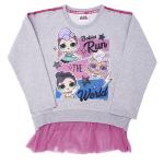 Свитшот LOL д/д футер ГЛИТТЕР серый меланж фатин 128