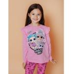 Футболка LOL д/д с дл.рук.крыло ГЛАМУР розовая 134