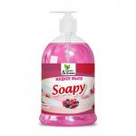 Жидкое мыло "Soapy" эконом "Ягодный десерт" с дозатором 1000 мл. Clean&Green CG8240
