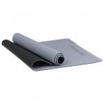 Коврик для фитнеса и йоги ONLYTOP, 183 х 61 х 0,6 см, цвет серый/чёрный