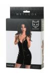 Платье Glossy Naomi из материала Wetlook, черное, XL